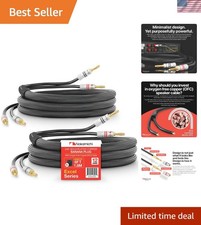 24k Gold Plated Banana Plugs Speaker Cables 99.9% OFC 6 Feet