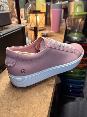 ECCO Soft 60 Premium Lace Up Low Top Old Rose Casual Walking Sneakers Women