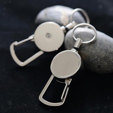2x Portachiavi Retrattile In Metallo Portachiavi A Strappo Corda Metallica