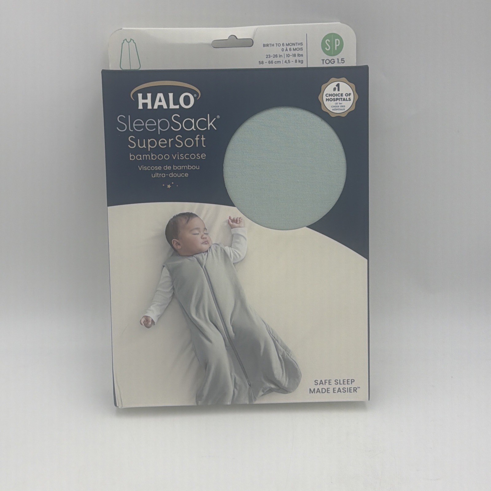 HALO Sleepsack Bamboo Super Soft Wearable Blanket Calm Sage Small 0-6mo New
