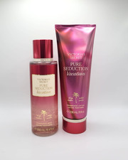 Victoria's Secret Pure Seduction Vacation Body Mist Spray Body Lotion Set of 2