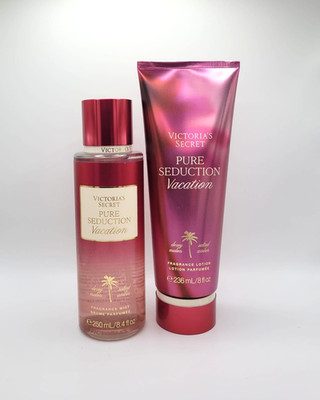 Victoria's Secret Pure Seduction Vacation Body Mist Spray & Body Lotion Set of 2