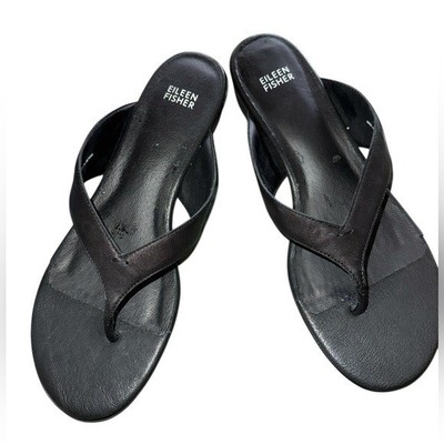 NEW  $150 Eileen Fisher Erika Sandal (Women) 10M, BLACK Leather