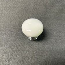1-3/8" White Ceramic Knob with Chrome Base