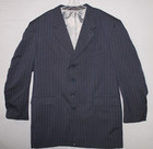 Stacy Adams Gray Pinstripe Suit 3 Piece Jacket, Vest, Pleated Pants Size 48L 42W