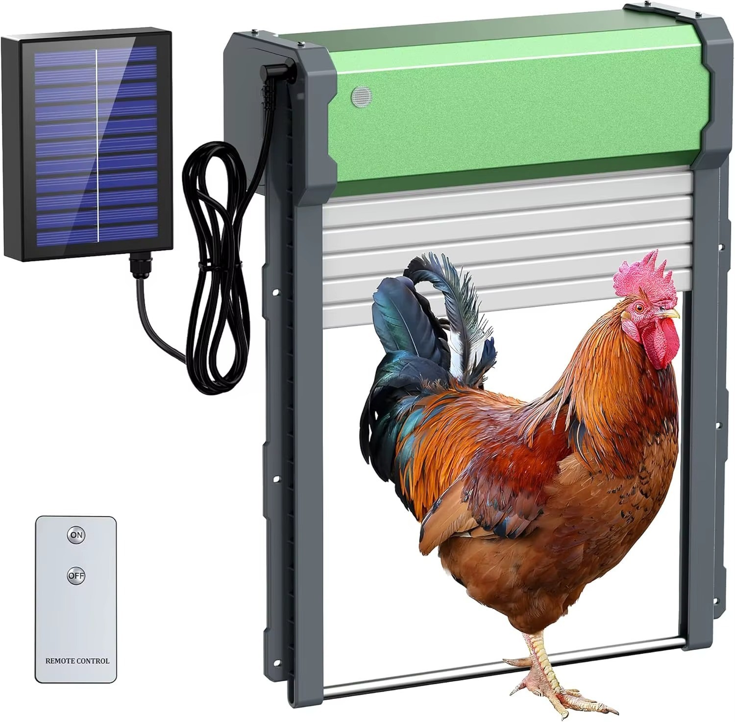 Porte automatique poulailler solaire Smart Premium en alliage étanche IP67