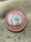 1898 Indian Head Cent Penny Lustrous AU High Grade + Toned Red Hue Gem+++++++