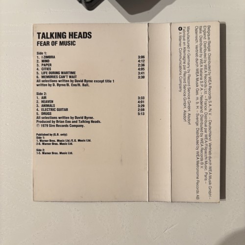 TALKING HEADS - FEAR OF MUSIC (UK CASSETTE TAPE) - Foto 5 di 5