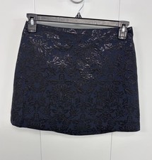 Abercrombie Fitch Mini Skirt Navy Blue Metallic Black Size 4 Women's