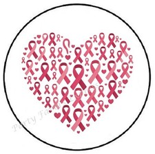 PINK RIBBON BREAST CANCER HEART ENVELOPE SEALS LABELS STICKERS PARTY FAVORS