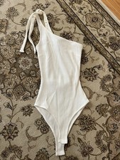 Princess Polly Women s One Shoulder White Bodysuit Thong Size US 0