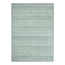 Hand Knotted Rug 9'x12' Blue Wool Oxidized and Distressed Grass Design 76923