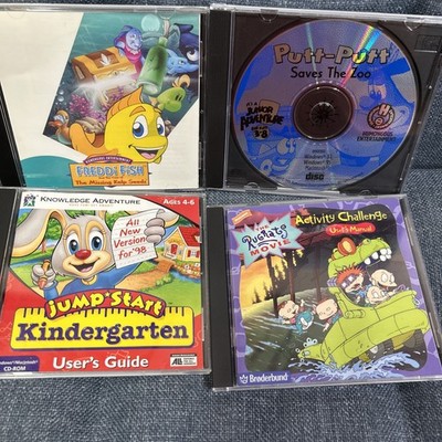 Lot of 4 Vintage Kids PC Computer Games. Rugrats, Putt Putt, Freddi Fish