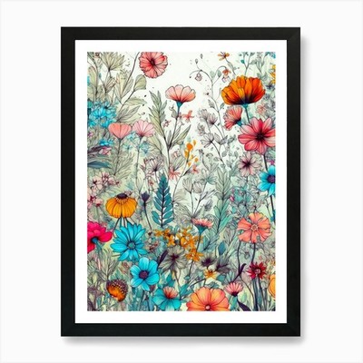 Wildblumen Natur Flora Blumen mich Gerahmtes Wandbild Poster Leinwanddruck Bild
