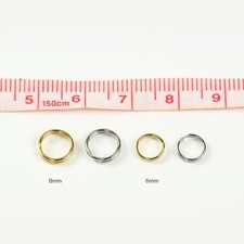 Bead Jewelry Findings Double Rings 6mm AG AS AB 10pcs