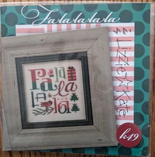 Lizzie Kate "Fa la la la la" Cross Stitch Chart Only w/beads