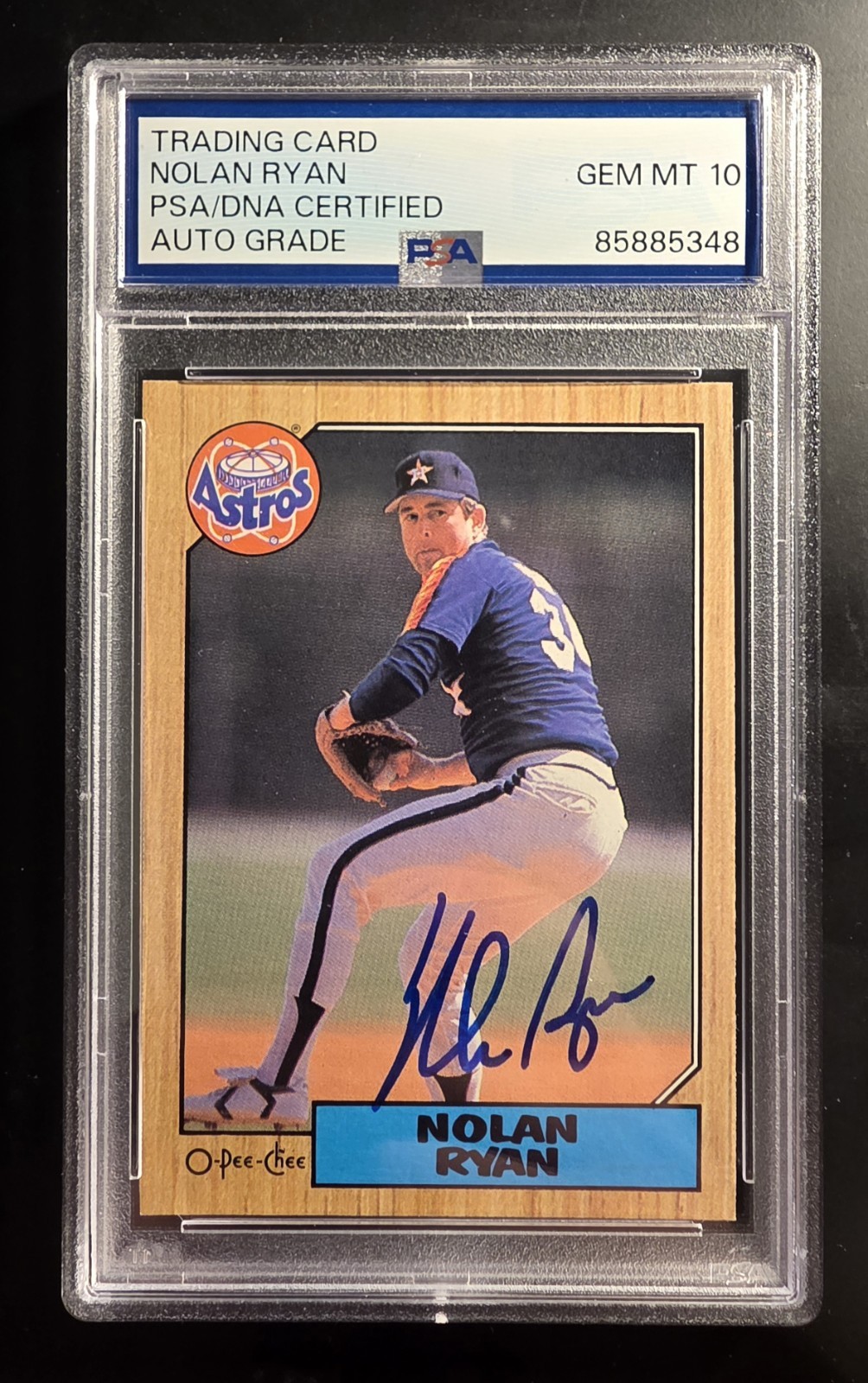 Nolan Ryan 1987 O-pee-chee Autographed PSA/DNA 10