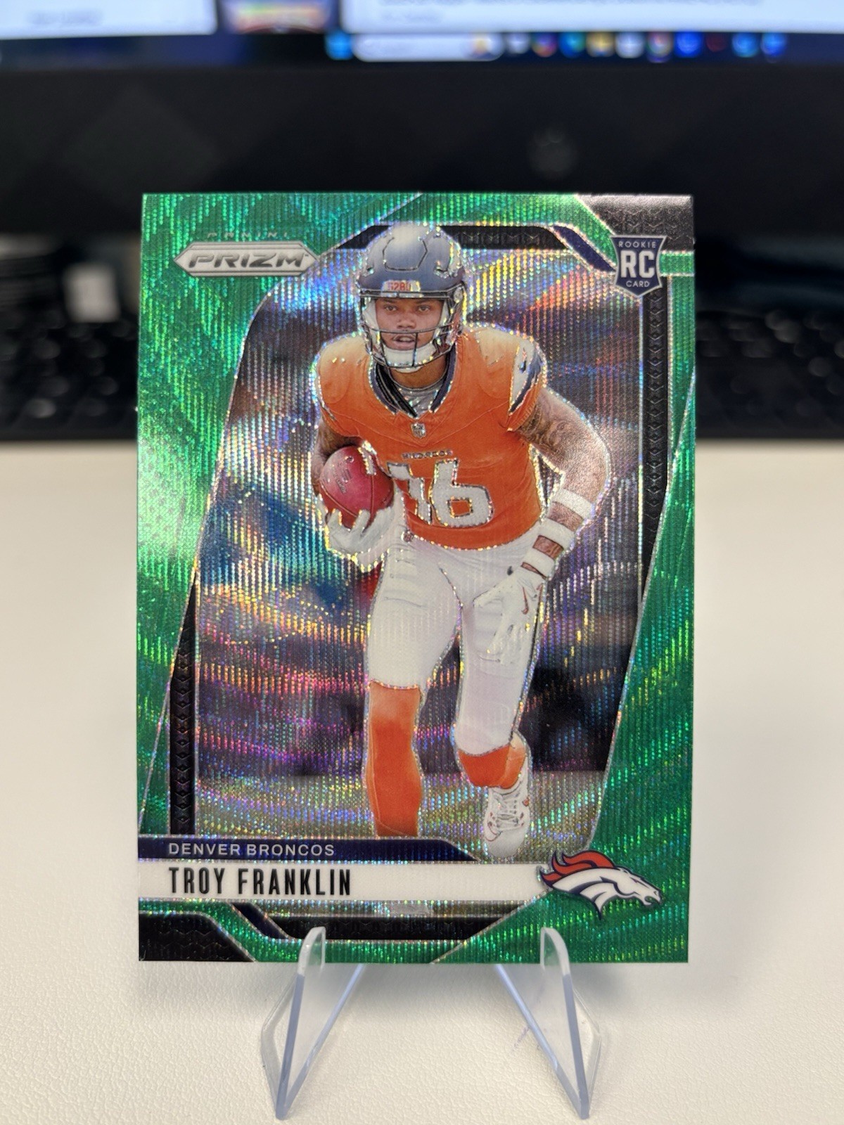 2024 Prizm Green Wave Troy Franklin #393 Broncos Rookie 