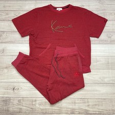 Karl Kani Embroidered Logo Sweatshirt Kangaroo Pocket Joggers Set Men s Sz 3XL