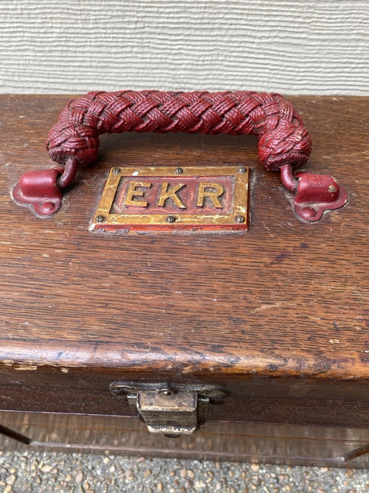 Vintage Union 7 Drawer Oak Wood Machinist Tool Box Chest *No key Marked 855 - Image 3 of 4