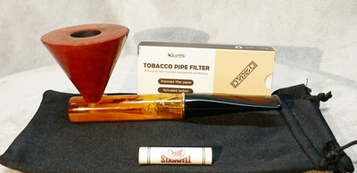 #ad #ad Unsmoked Stanwell Harlekin acrylic stem system tobacco pipe W Briar Bowl Denmark $125.00