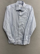 ETON Shirt Mens 15-3/4 40 Blue Slim Fit Geometric Casual Dress Button Up Preppy