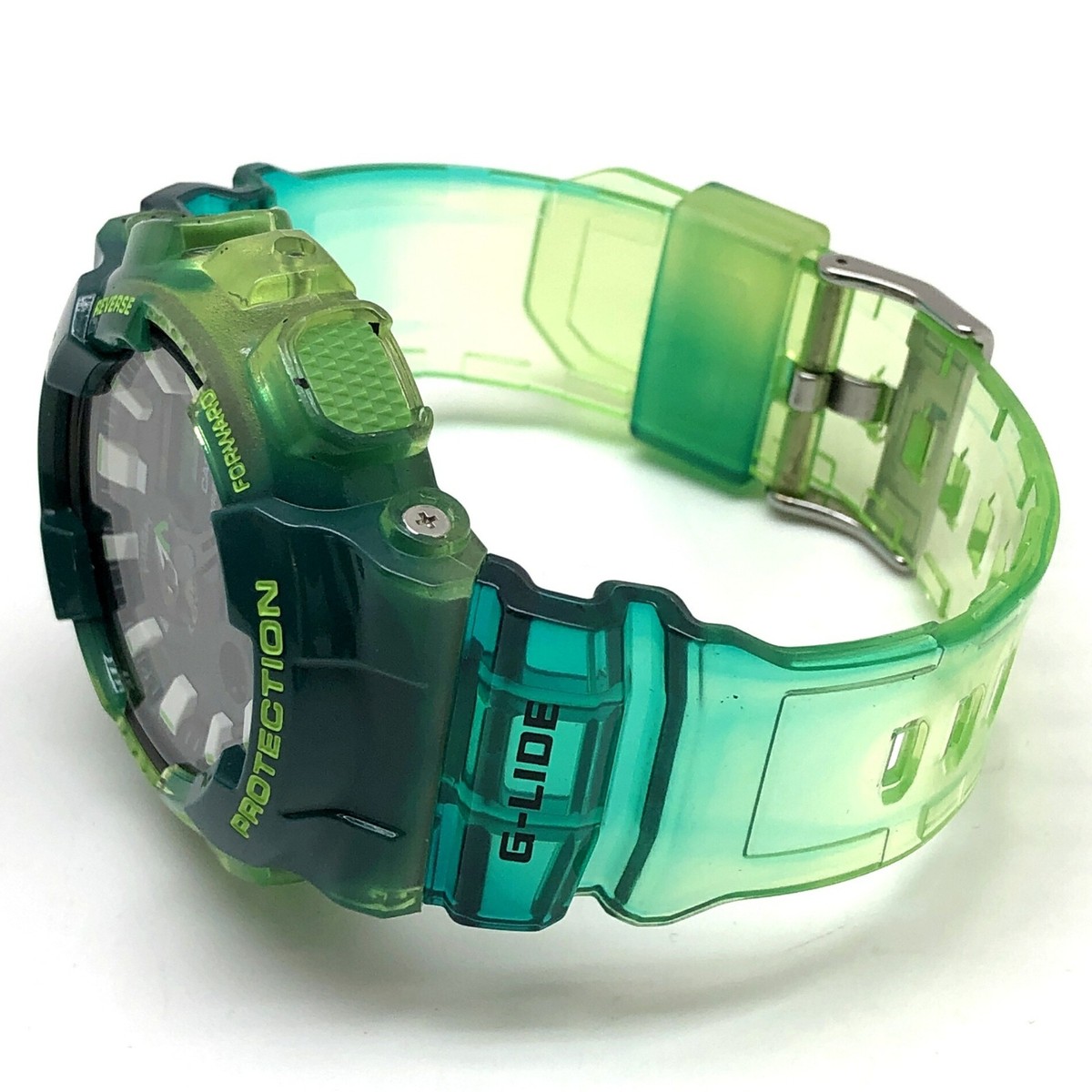 CASIO G-SHOCK GAX-100MSA-3A G-LIDE Green Skeleton Tide Moon