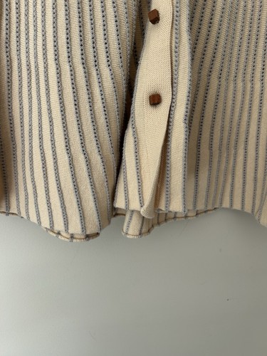 MOTH ANTROPOLOGIE Cotton Square Wooden Button Knit Top Cardigan Size M - Picture 3 of 7