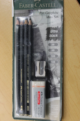 Pitt Graphite Matte Pencil Set Sketching Set of 4 Graphite Pencils and Sketch...