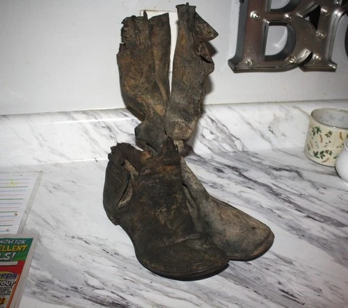 Civil War Leather Boots in As Found Condition