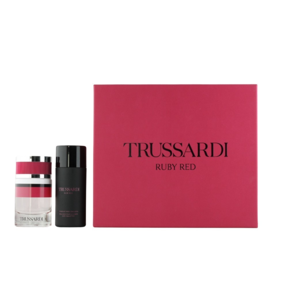 Trussardi Russardi Ruby Red Eau De Parfum 60Ml Gift Set 60Ml Eau De Parfum & 125Ml Stardust Body Emulsion - Image 2