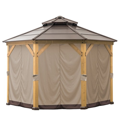 #ad Polyester Gazebo Curtain 8 Panel Screen Walls Outdoor Patio 13 ft. x 13 Gazebo $153.13