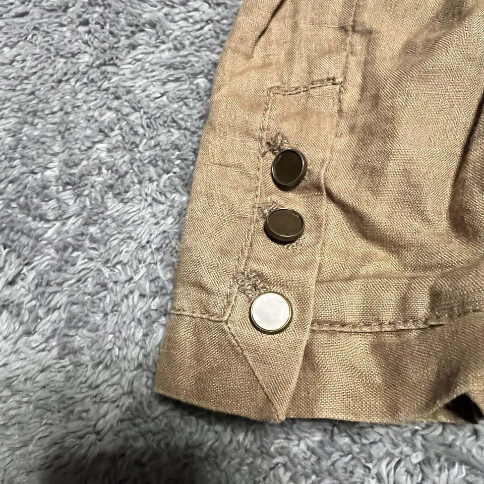 Chaqueta de bombardero Anthropologie Hei Hei para mujer 6 pequeña de lino plisada cremallera militar Foto 4 de 4