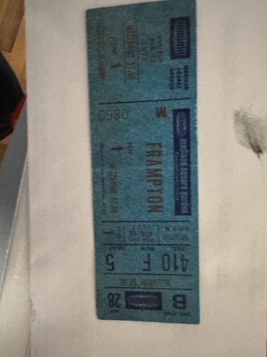 PETER FRAMPTON 1977 Concert Ticket Unused MADISON SQUARE GARDEN NYC Vintage - Picture 3 of 8