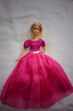 Barbie Puppen Kleid Pink Prinzessin Braut Ballkleid Hochzeitskleid Kleidung #H