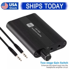 Portable HiFi Headphone Amplifier Amp 3.5mm Headset Amplifier Two-Stage GAIN