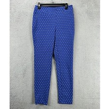 RLX Ralph Lauren Pants Women 6 Blue Geometric Floral Nylon Blend Golf Zip NEW B6