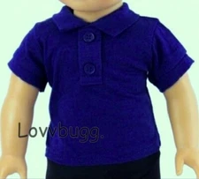Navy Blue Polo Shirt Uniform for American Girl 18" Doll Clothes FREESHIP ADDS!