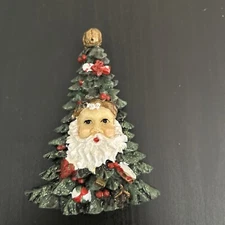 Christmas Resin Refrigerator Magnets Collectible Lrg Christmas Decor Santa Tree