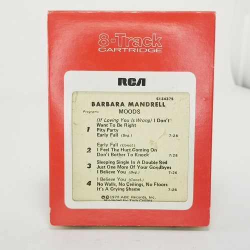 Barbara Mandrell Moods 8 Track Cassette Cartridge Vintage Country Tape - Foto 2 di 3