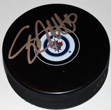 SHAWN MATTHIAS signed (WINNIPEG JETS) autographed souvenir hockey puck W/COA