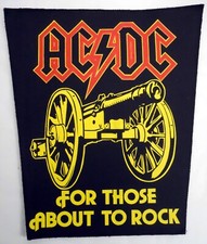 AC/DC Back Patch - 80's - For those about to Rock we salute you Cannon RARE New 