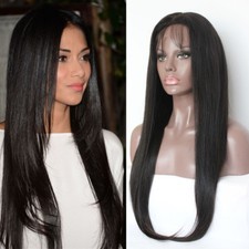 Brazilian Human Hair Full Lace Wig Black Women Glueless Lace Front Wigs Straight
