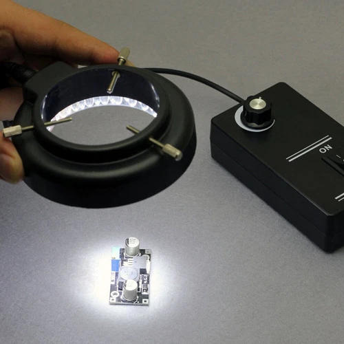 60 LED Adjustable Ring Light Illuminator Lamp for Stereo Zoom Microscope Set NEW - Picture 7 of 15