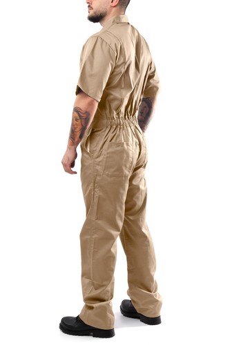 Kolossus Short Sleeve Cotton Blend Coverall with Multi Pockets Jumpsuit - Picture 6 of 18