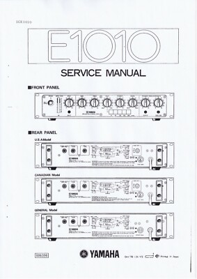 Service Manual-Anleitung für Yamaha E-1010 