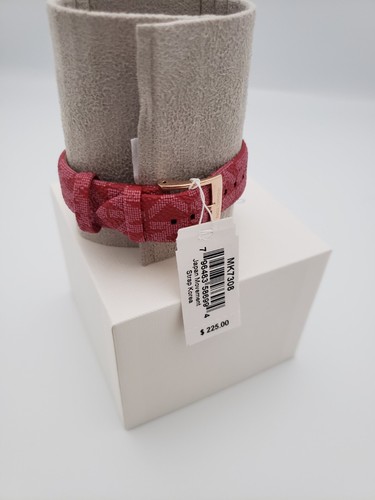 Michael Kors Lennox Womens Rose Gold Glitz White Dial Red MK Logo Watch MK7308 - Picture 6 of 6