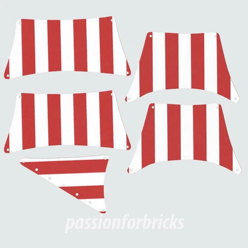 Substitut. Sails Set for Ship 6285, Black Sea Barracuda, Red White, two sided