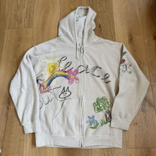 URBAN OUTFITTERS DOODLE ART ZIPPER ZIP UP HOODIE SWEATSHIRT JACKET SM/PM S/M