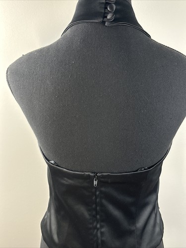 JS Collections Size 6 Bustier Halter Black Satin Evening NYE Party Festive Top - Picture 4 of 24